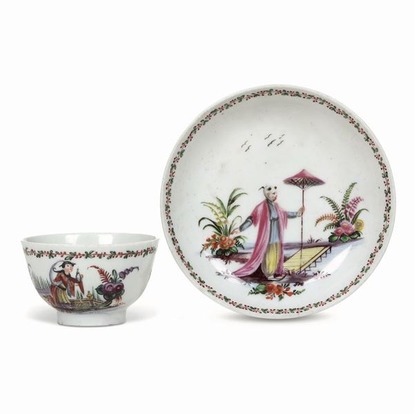 Tazza con piattino Nove, Manifattura Antonibon, gestione Parolin, 1780-1790