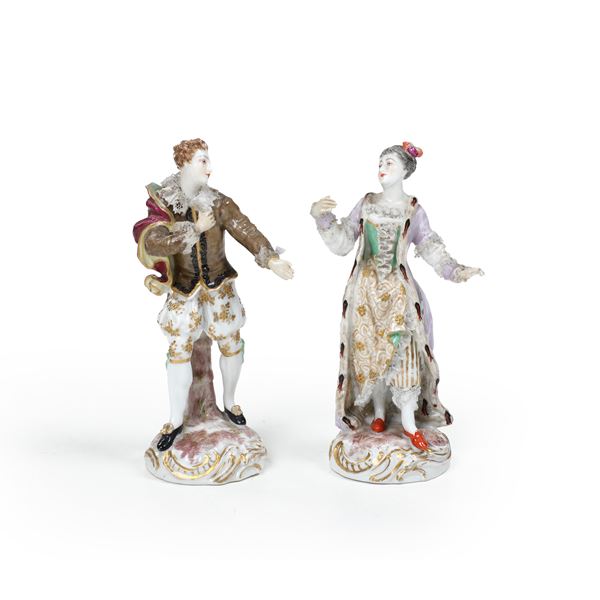 Coppia di figurine. Turingia, XX secolo.