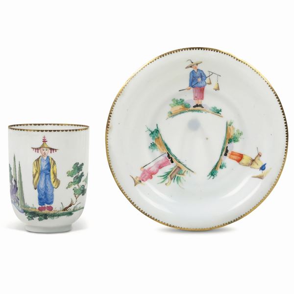 Tazza con piattino Doccia, Manifattura Ginori, 1810-1840 