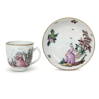 Tazza con Piattinovenezia, Manifattura Cozzi, 1770 Circa