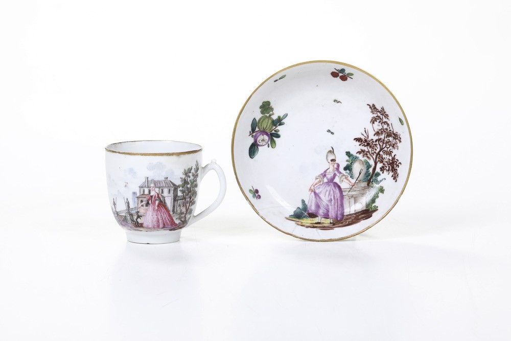 Tazza con Piattinovenezia, Manifattura Cozzi, 1770 Circa