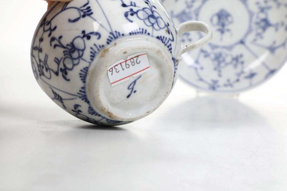 Tazza con Piattino.germania, Manifattura di Fürstenberg, 1753-1770.