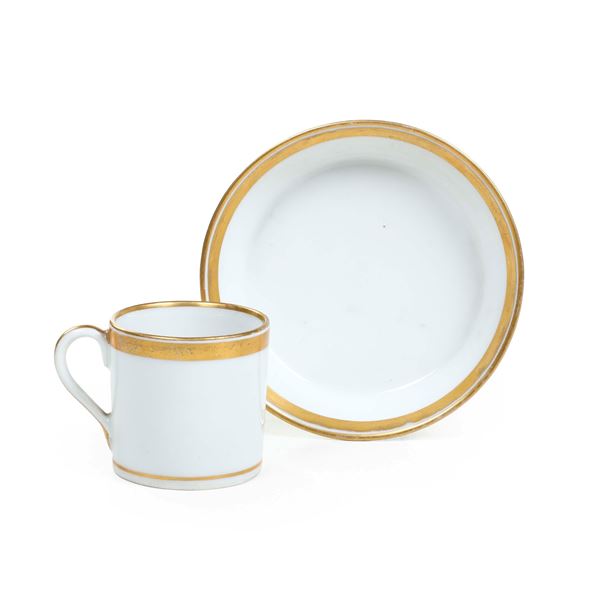 Tazza con piattino.<BR>Vienna, verso il 1850.