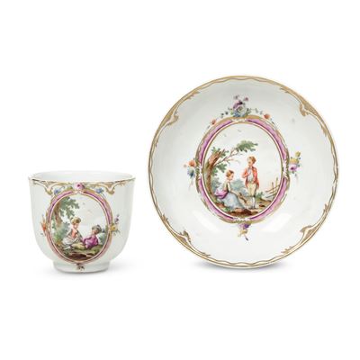 Turingia, Tazza con piattino, porcellana policroma (circa 1780)