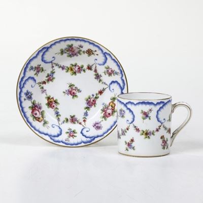 Tazza con Piattino.francia, Vincennes (?), 1754 (?).