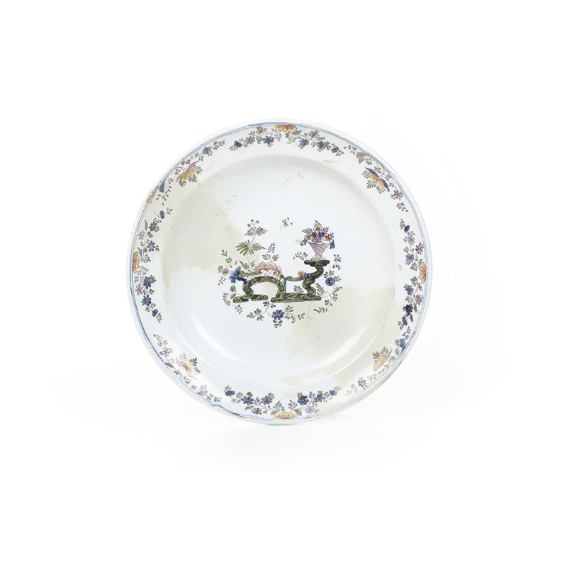 Piatto. Nove, Manifattura Antonibon o Baccin, 1760-1780.  - Auction Majolica and Porcelain - Cambi Casa d'Aste
