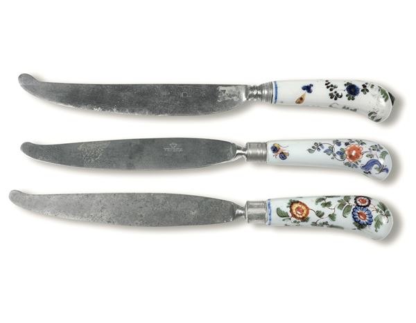 Tre coltelli Nove, Manifattura Antonibon, 1740-1770 circa 