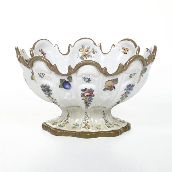 Rinfreschiera per bicchieri. Nove, probabilmente manifattura Antonibon, XIX secolo.