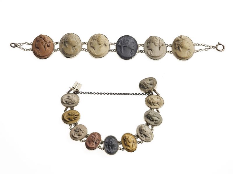 Two lava and silver bracelets  - Auction Jewels - Cambi Casa d'Aste