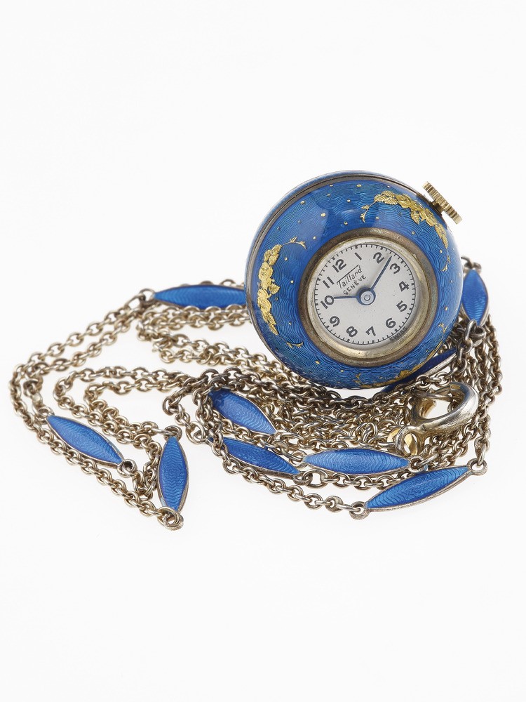 Taillard Genève, Catena con orologio pendente con smalti (argento 800)