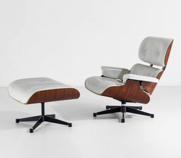 Charles &amp; Ray Eames - Lounge chair mod. 670 con ottomana mod. 671 