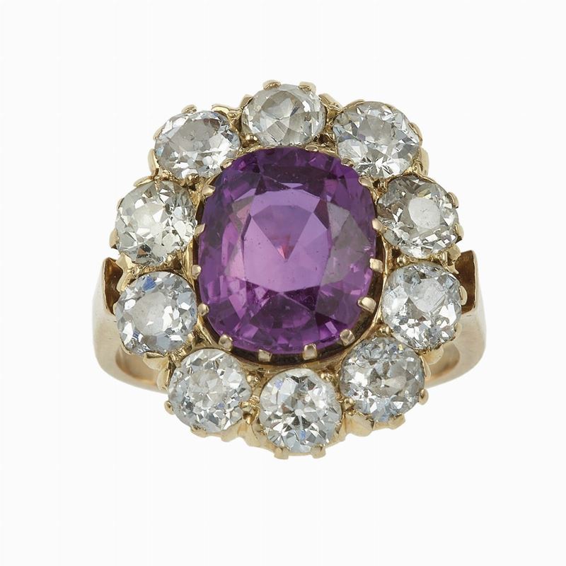 Corundum and diamond ring  - Auction Fine Jewels - Cambi Casa d'Aste