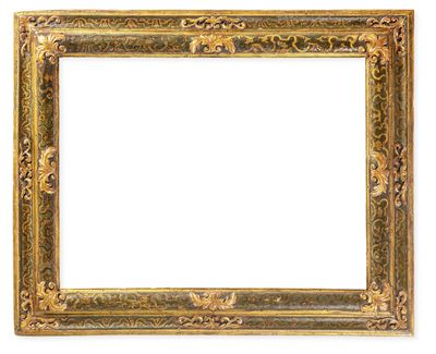 Cornice in Legno Intagliato, Dipinto e Dorato. Veneto XVII-XVIII Secolo