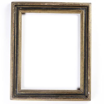 Cornice in Legno Intagliato, Dorato ed Ebanizzato. Centro Italia XVII Secolo