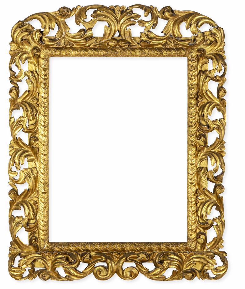 Cornice in legno intagliato, traforato e dorato. XVII-XVIII secolo  - Auction Antique Frames - Cambi Casa d'Aste
