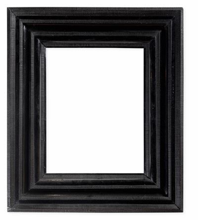 Cornice Guillochè in Legno Intagliato ed Ebanizzato. XVII-XVIII Secolo