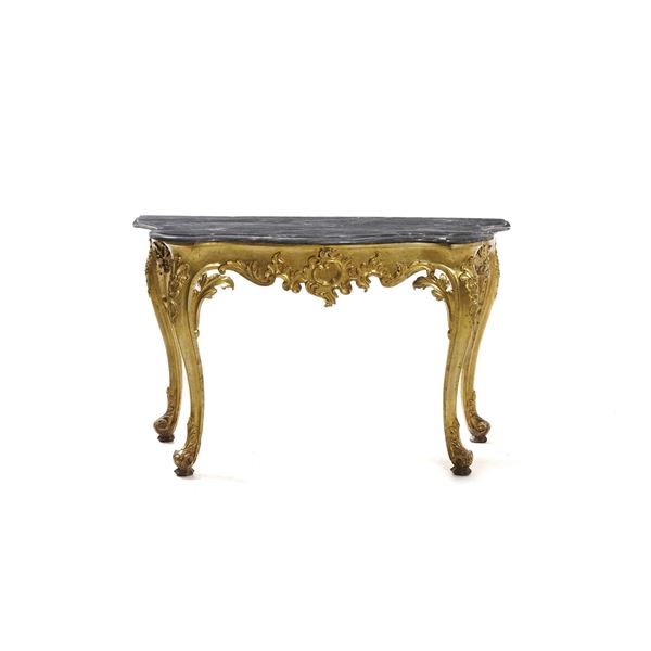 Consolle in legno intagliato e dorato. XVIII-XIX secolo