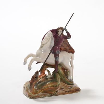 Scultura con San Giorgio e il Drago.torino, Manifattura le Bertetti, Anni Trenta del Novecento.