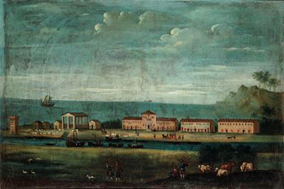 Scuola Marchigiana del XVIII Secolo Veduta del Porto di Pesaro