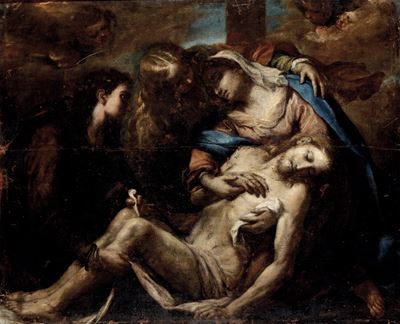 Scuola Romana del XVII Secolo Compianto sul Cristo Morto