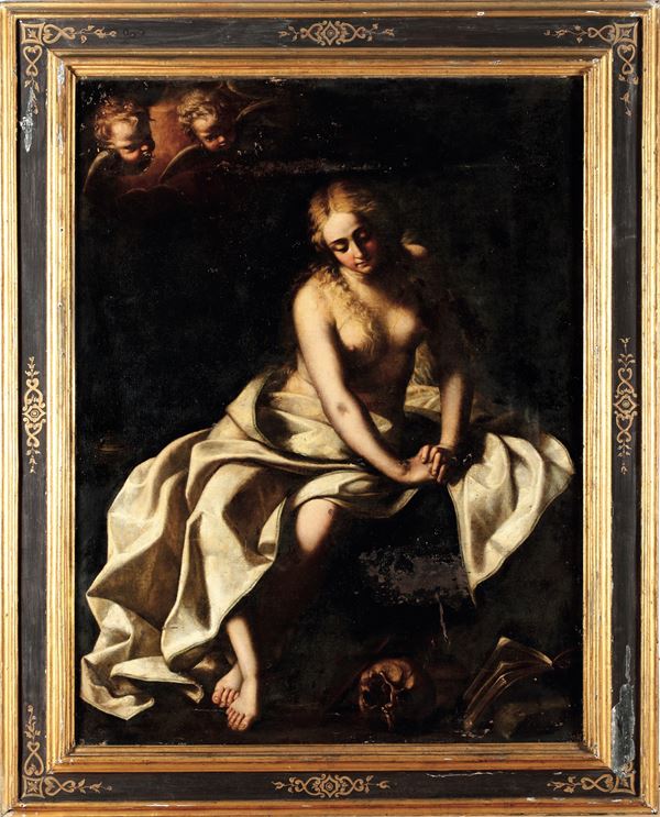 Scuola marchigiana del XVII secolo Maddalena in eremitaggio