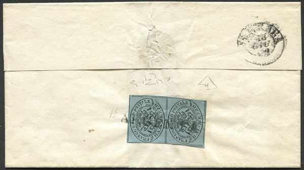 1859, Romagne, francobolli di Pontificio usati nelle Romagne,