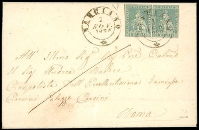 1859, Toscana, Governo Provvisorio, Lettera da Manciano per Roma del 1 Novembre Affrancata in Tar...
