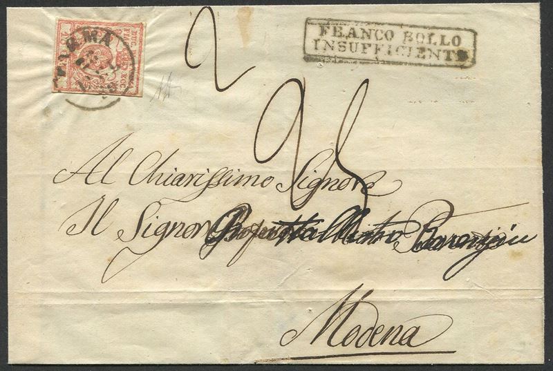 1859, Parma, Secondo Periodo del Governo Provvisorio (9 giugno/31 luglio).  - Auction Postal History and Philately - Cambi Casa d'Aste