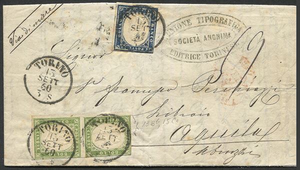 1860, Napoli, Dittatura Garibaldina, comunicazioni Postali con il Regno di Sardegna