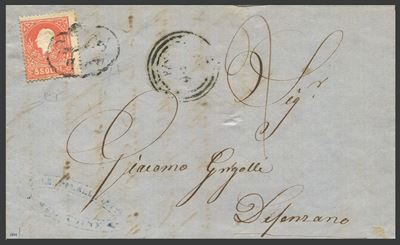 1861, L.veneto, Lettera da Malcesine (vr) per Desenzano, dal 6 Febbraio 1861