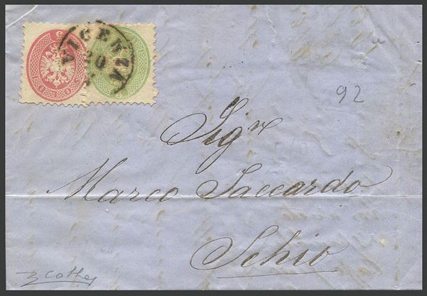 1866, Terza guerra d'Indipendenza, lettera da Vicenza per Schio del 20 luglio 1866