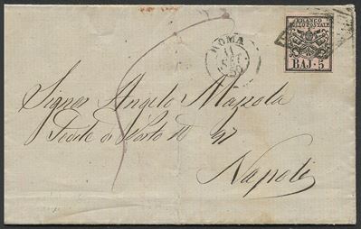 1860, Stato Pontificio, Lettera da Roma per Napoli Dell'11 Settembre 1860