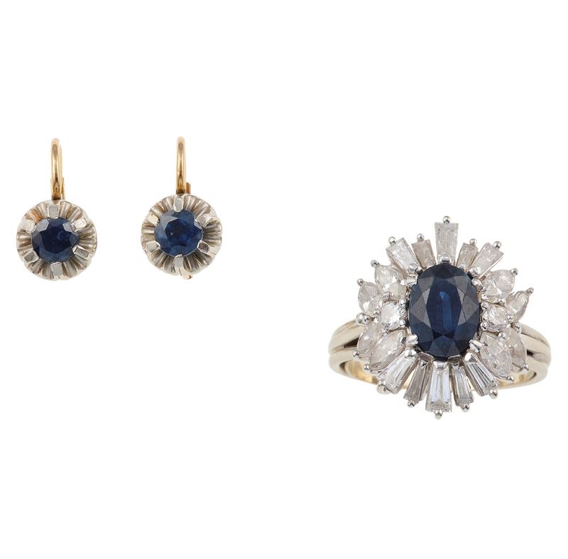 Sapphire and diamond demi-parure  - Auction Jewels - Cambi Casa d'Aste