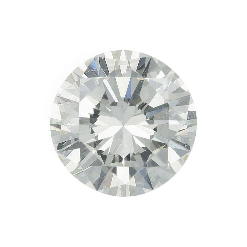 Diamante taglio brillante di ct 5.43, colore O-P, caratteristiche interne SI1, fluorescenza UV forte blu  - Asta Fine Jewels - Cambi Casa d'Aste
