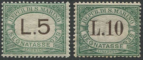 1924, San Marino, Segnatasse, serie di 9 valori