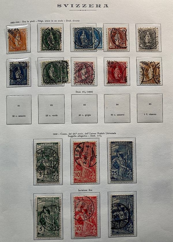 1917/1986, Svizzera, collezione del periodo usata incompleta e nuova dal 1965 in poi.