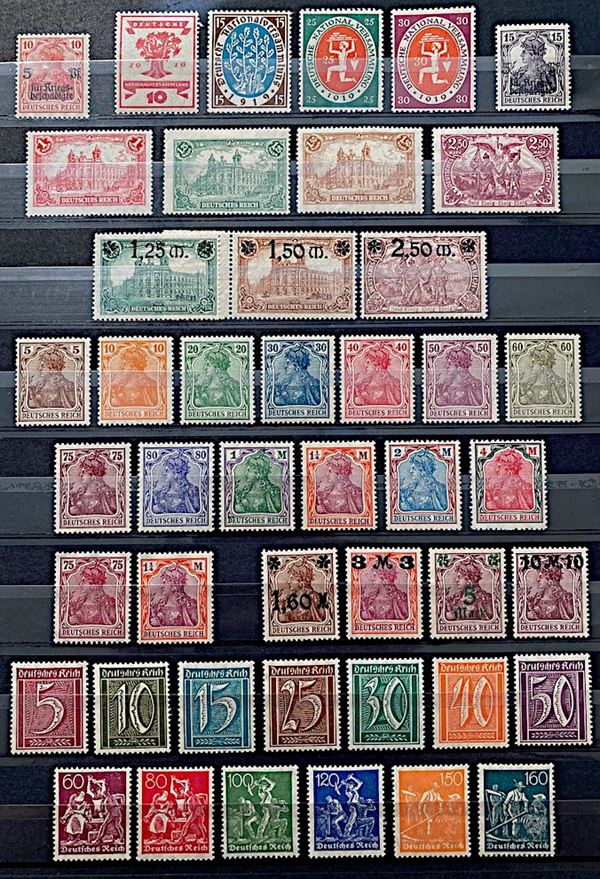 1919/1945, Repubblica di Weimar (1919/1920); Terzo Reich (1933/1945) + P. Aerea, francobolli di servizio e franchigia militare;