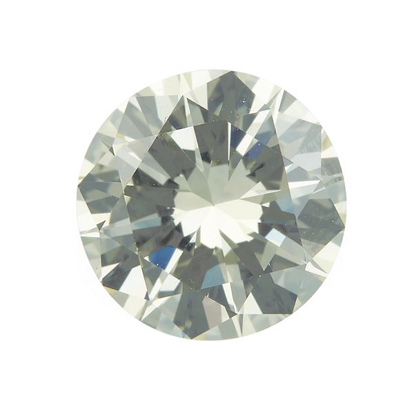Diamante taglio rotondo a brillante di ct 4.46, colore V-Z, caratteristiche interne VS1, fluorescenza UV debole