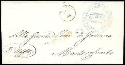 1859, Romagne, Lettera in Franchigia da Rimini per Montecolombo Dell'11 Luglio 1859