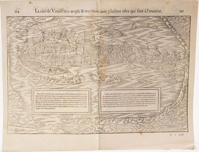 Munster Sebastian (1488-1552) la Citè De Venise Tres Ample Martitime, Avec Plusieurs Isles Qui So...