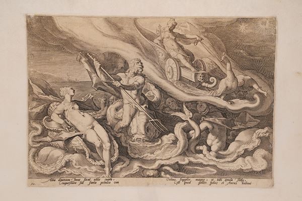 Hendrick Goltzius (1558-1617) Oceano e Teti... Haarlem, Fine XVI sec. - inizio XVII sec.