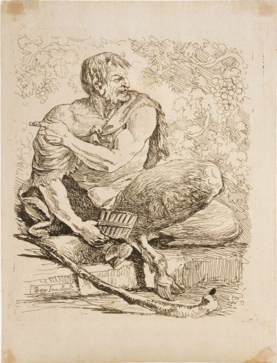 Salvator Rosa (arenella 1615- Roma 1673) Pan... Roma Sec. XVII