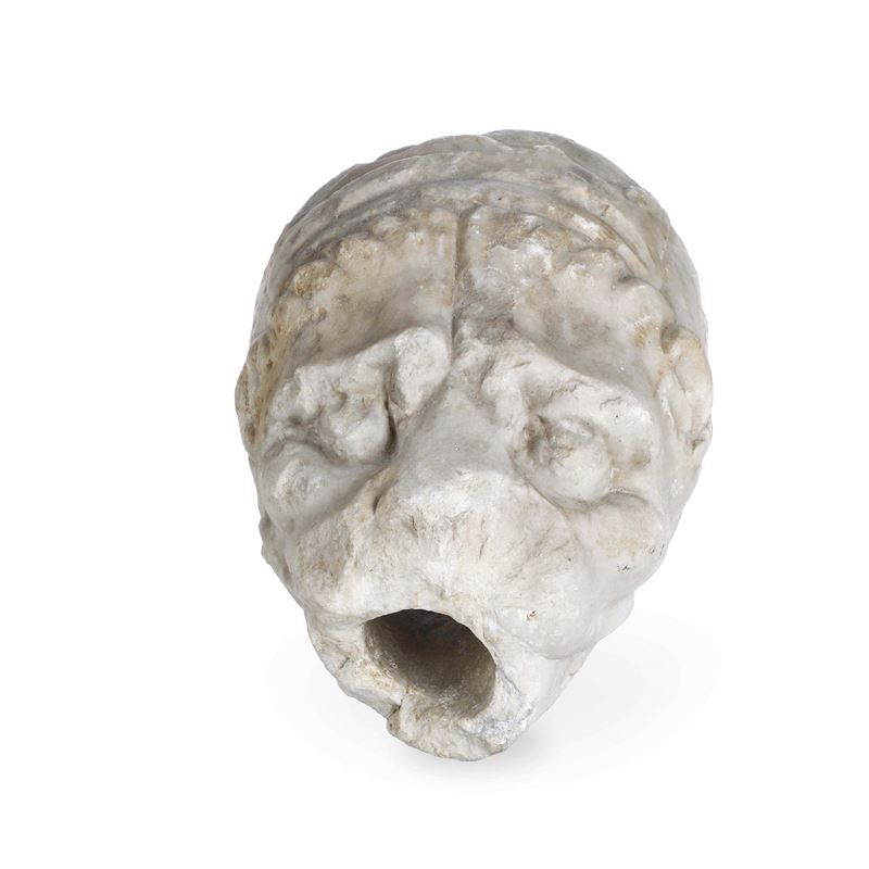 Mascherone in forma di testa leonina. Scultore del XV secolo  - Asta Scultura e Oggetti d'Arte - Cambi Casa d'Aste