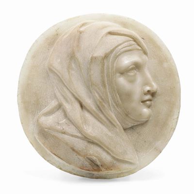 Rilievo con Profilo Femminile (santa Caterina ?). Arte Barocca del XVII Secolo