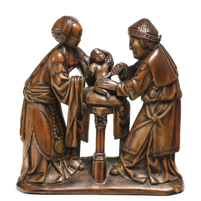 Circoncisione di Gesù. Arte fiamminga, probabilmente Anversa, circa 1500  - Asta Scultura e Oggetti d'Arte - Cambi Casa d'Aste
