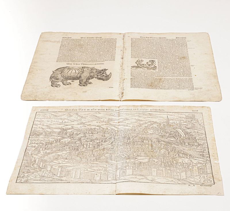 Sebastian Munster Veduta silografica di Roma... (Basilea,1549)  - Auction Prints, Views and Maps - Cambi Casa d'Aste