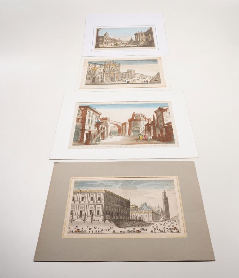 Jean Francois Daumont 1re. Vue d'Optique. Splendor Romae Antiquae. Représentant. Rome dans sa Splendeur Ancienne... Parigi, 1760 circa  - Auction Prints, Views and Maps - Cambi Casa d'Aste