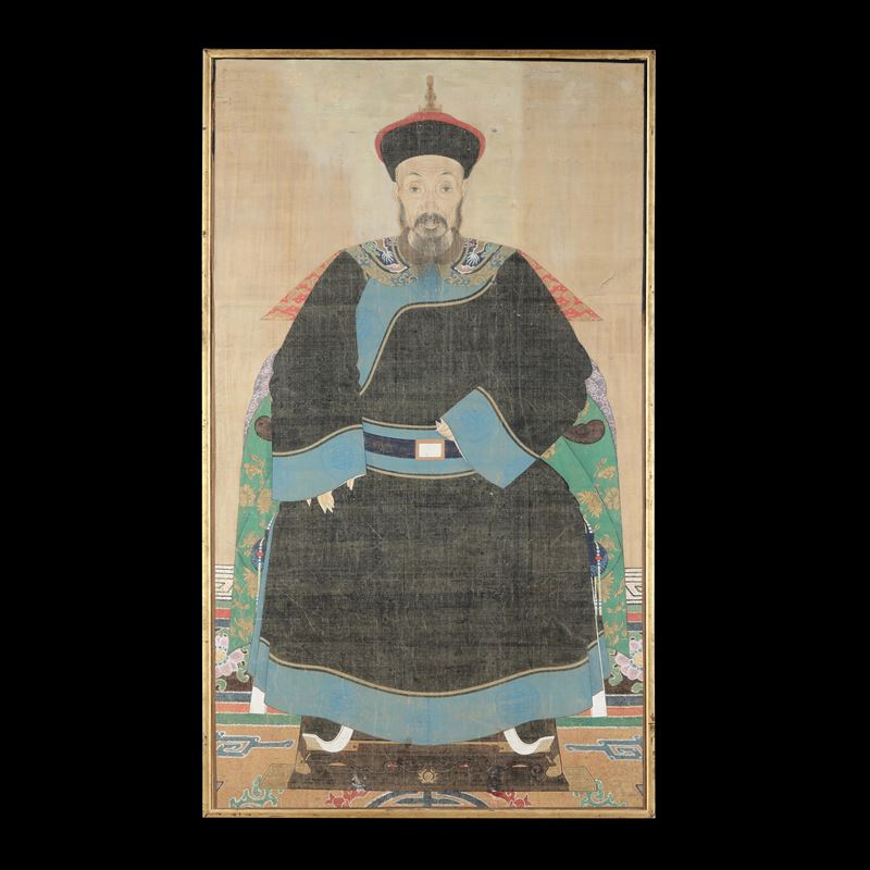 Dipinto su seta raffigurante imperatore, Cina, Dinastia Qing, XIX secolo  - Asta Fine Chinese Works of Art - Cambi Casa d'Aste