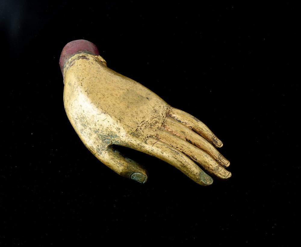 Mano in Bronzo Dorato, Tibet, Dinastia Qing, XVI-XVII Secolo
