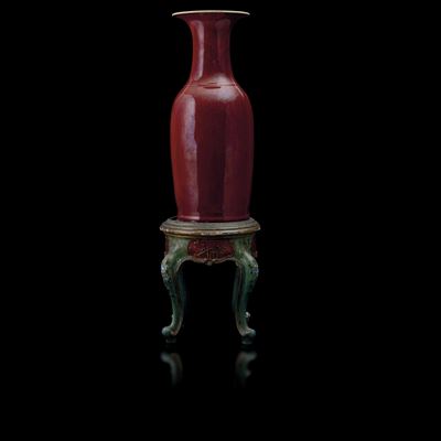 Grande Vaso in Porcellana Monocroma Sangue di Bue, Cina, Dinastia Qing, Epoca Guangxu (1875-1908)